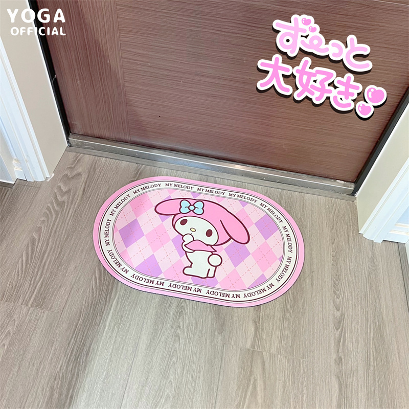 Cinnamoroll Babycinnamoroll Carpet Sanrio Floor Mat Cartoon Faux Leather Floor Mat Bathroom Water-Absorbing Quick-Drying Floor Mat Bathroom Carpet