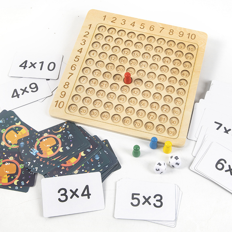 Children's Educational Multiplication Calculation Table Teaching Aids Parent-Child Interaction Early Education Ninth Multiplication Formula Table Training Thinking Toys