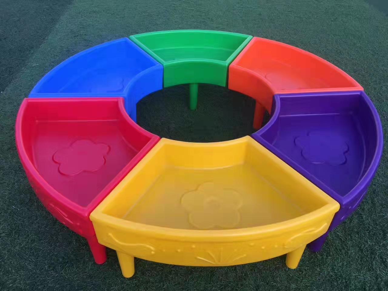 儿童沙滩戏水沙水盘幼儿园大沙池塑料沙水桌圆形组合青蛙沙水盘