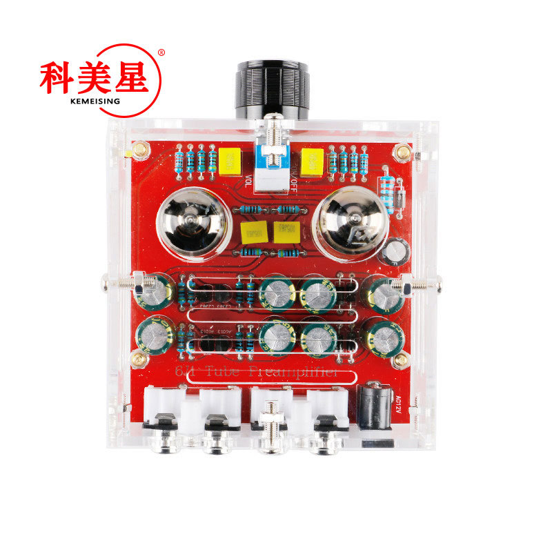 XH-A201 发烧级6J1电子管胆机前级板HIFI甲类音调板成品板水晶壳