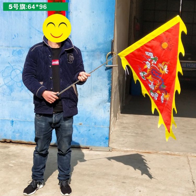 龙舟旗黄色红色三角龙凤彩旗导游仿古广告三角旗龙独立站一件批发