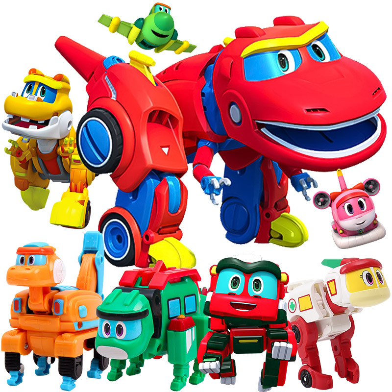 灵动创想帮帮龙恐龙探险队霸王棒棒龙男孩正版儿童玩具全套变形车