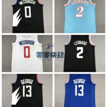 美版正品 2025新赛季快船队1号哈登篮球服保罗乔治伦纳德威少球衣