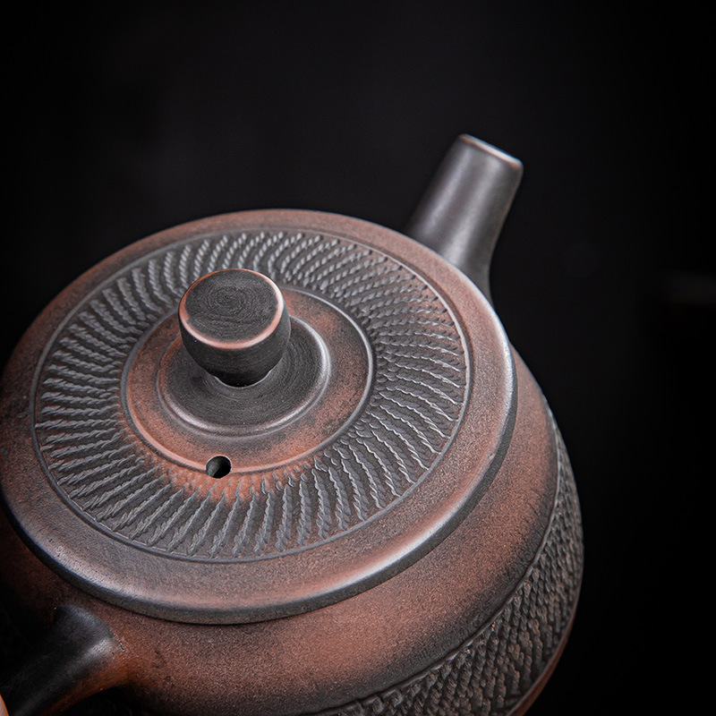 云南建水紫陶茶壶紫砂壶特价紫陶壶大号单壶功夫茶具坭兴黑陶茶具