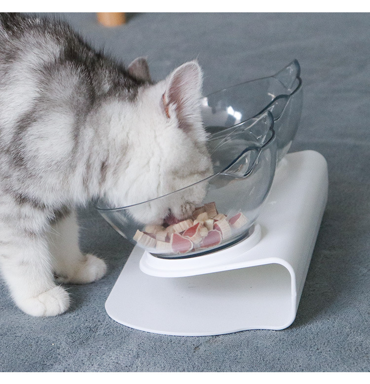 猫碗双碗斜口保护颈椎猫盆食盆猫咪碗猫食盆猫粮碗猫饭盆猫咪用品