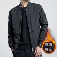 棒球棉服男款秋季新款男士外套薄款大码棒球服冬季男加绒加厚夹克