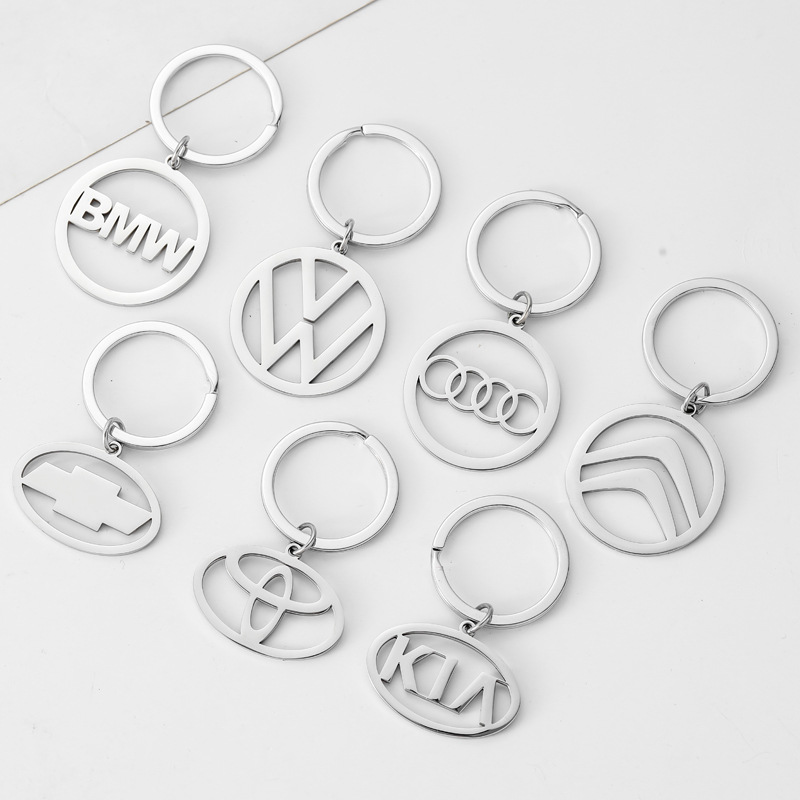镂空汽车车标不锈钢钥匙扣创意礼品汽车挂件多种汽车标志钥匙链