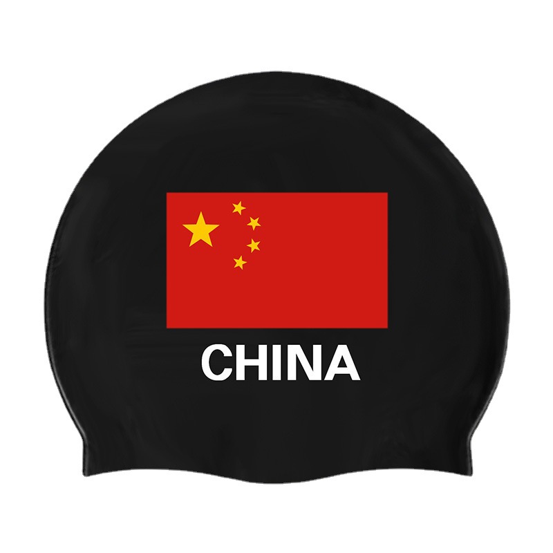 2023 New Products in Stock Silicone Swimming Cap Wholesale Adult Swimming Cap National Flag Cap Solid Color Waterproof Swimming Cap Unisex