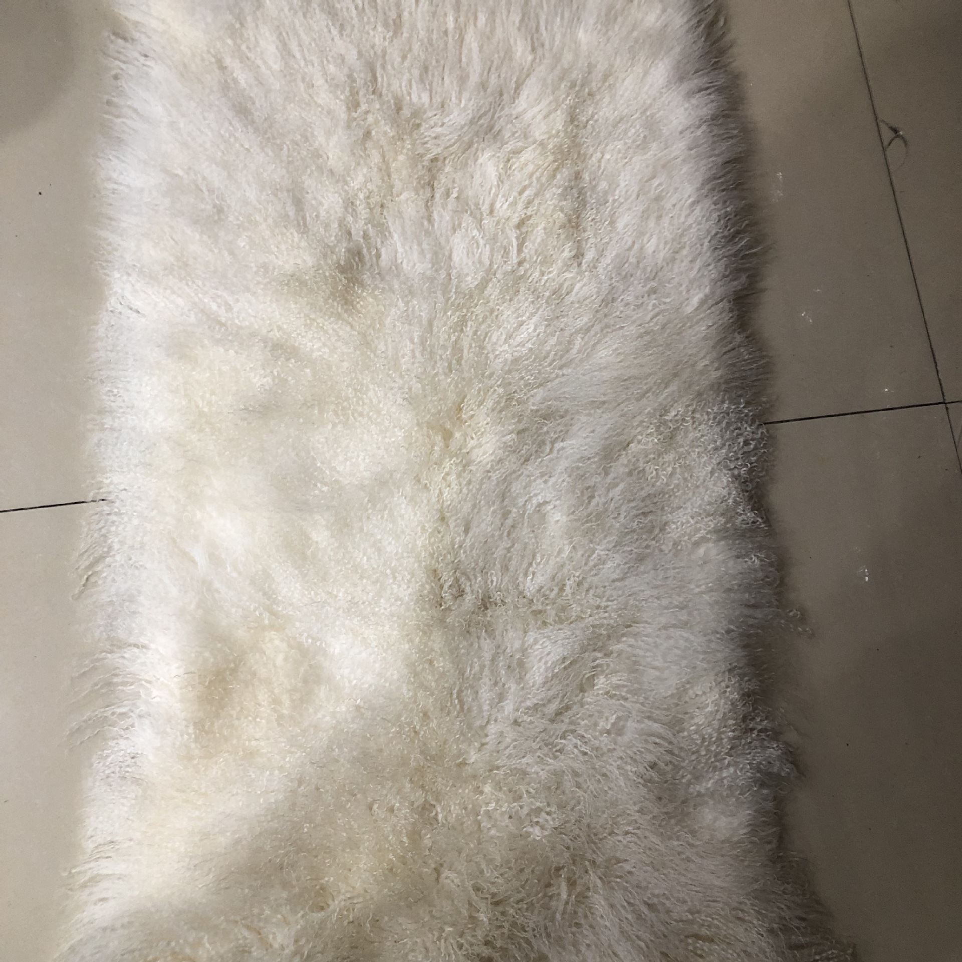 真皮毛滩羊毛毯子滩羊褥子毛皮褥子本白羊毛毯可染色海宁厂家直销