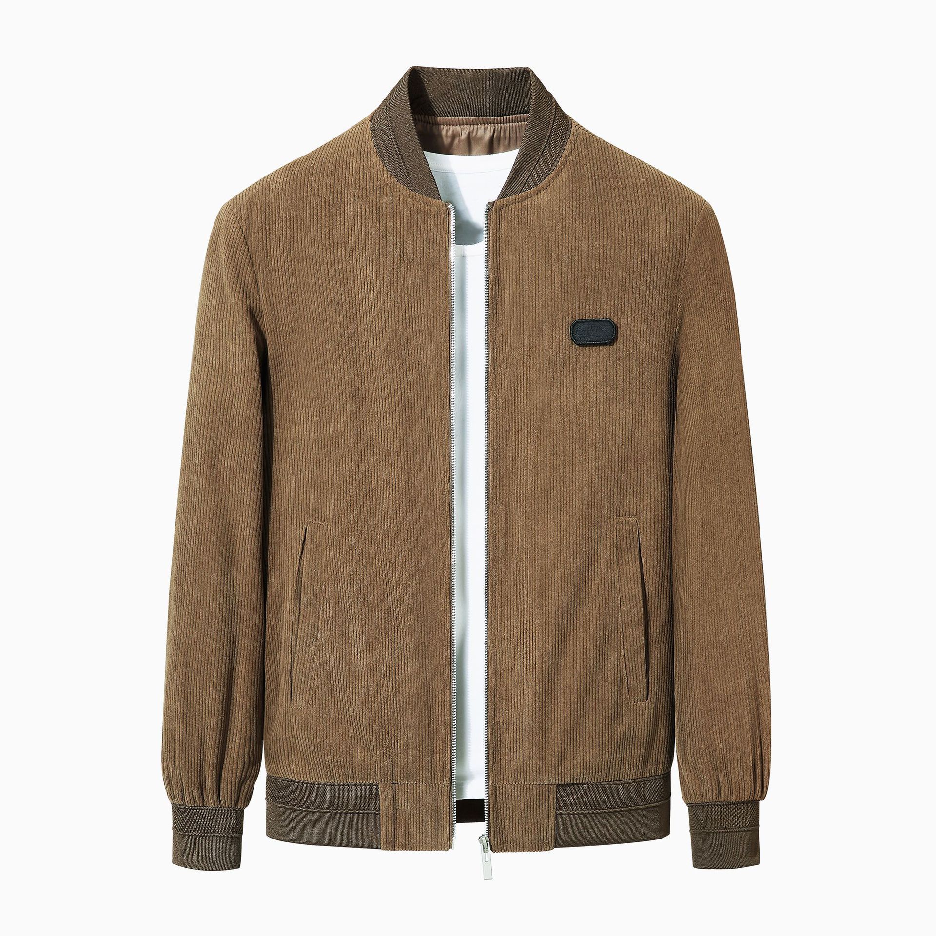 灯芯绒外套男秋冬新款棒球领宽松夹克中青年休闲复古潮流工装上衣