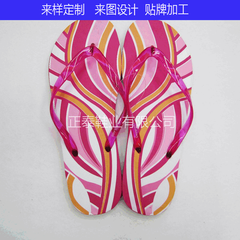 new foreign trade flip-flops transparent crystal belt women‘s flip-flops flat heel flip-flops printable logo