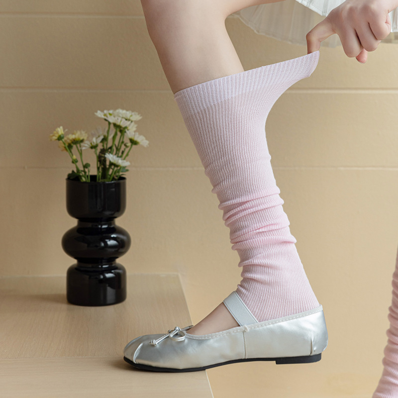 2023M * U Lady Style Ballet Style Foot-Stepping Thin Foot Sock Women's Knee Socks Breathable Large Bunching Socks Air Conditioning Leggings