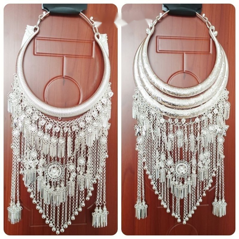 民族风项圈贵州云南广西苗族侗族银饰项圈项链舞台装佩戴项圈