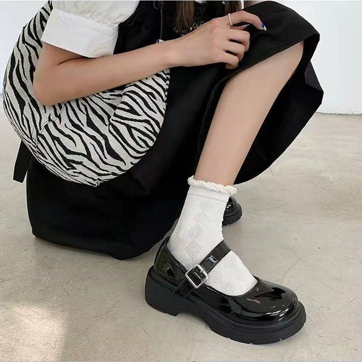 jk鞋子英伦黑色小皮女日系厚底玛丽珍春秋高跟单洛丽塔萝莉速卖通