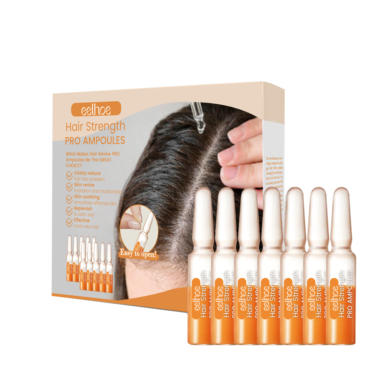 Eelhoe Dense Hair Ampoule Strong Repair Hair Anti-Hair Loss Root Solid Hair Thick Hair Care Scalp Massage Liquid