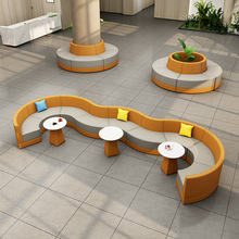 休息区接待沙发大厅培训机构创意休闲异形圆形弧形样品屋展示中心