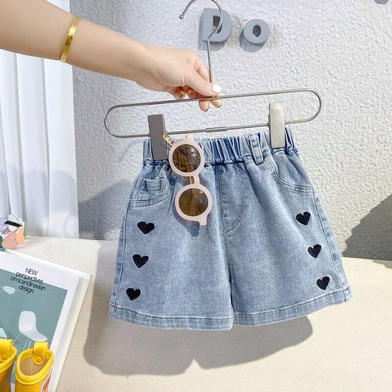 Girls' Denim Shorts Summer New Korean Style Baby All-Match Thin Outer Wear Children's Summer Clothing Western Style Short Pants Fashion