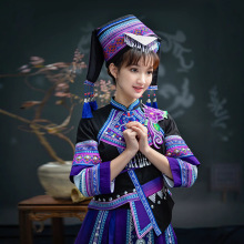 广西壮族服装成人南宁三月三少数民族服饰女盛装壮锦刺绣演出长裙