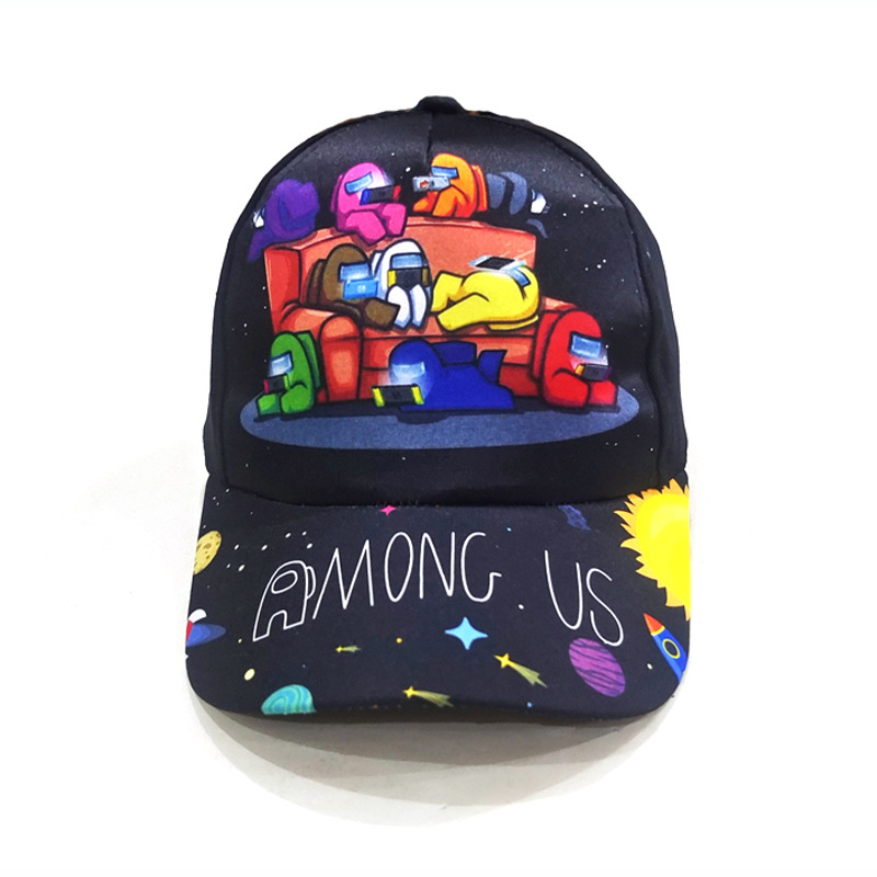 Cross-Border New Arrival Amongus Space Werewolf Kill Same Children's Baseball Cap Wide Brim Dome Sunshade Peaked Cap