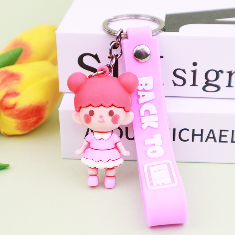 New Cute Cute Little Balls Girl Keychain Pendant Girl School Bag Bag Charm Push Gift Wholesale