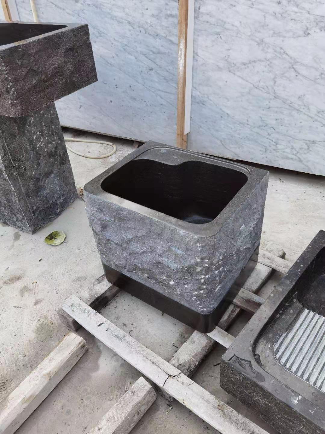 石头拖把池阳台卫生间家用石材拖布池艺术庭院公园户外墩布拖把池