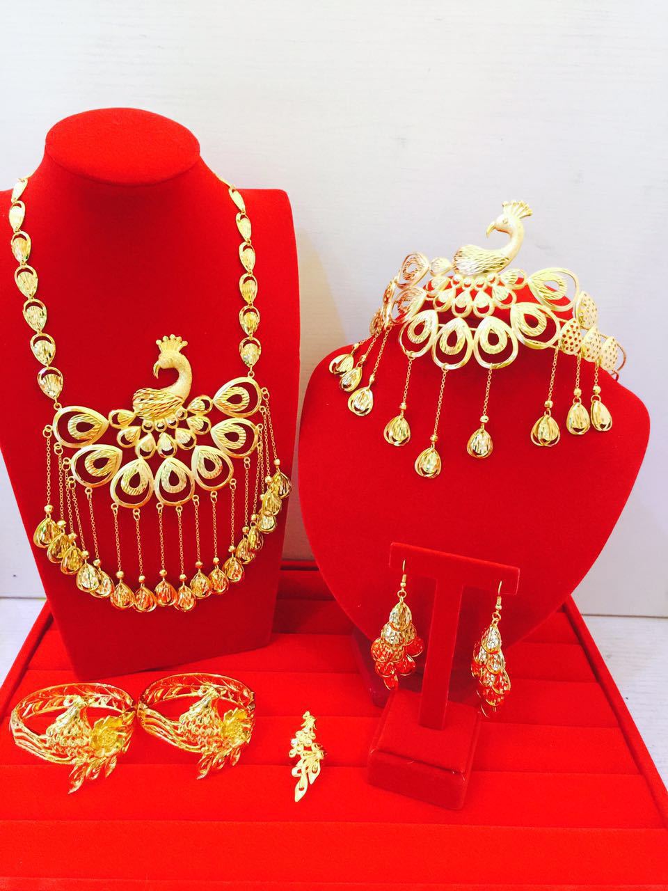 镀金项链女士镀金项链新娘结婚套装金凤凰项链金项链婚庆饰品