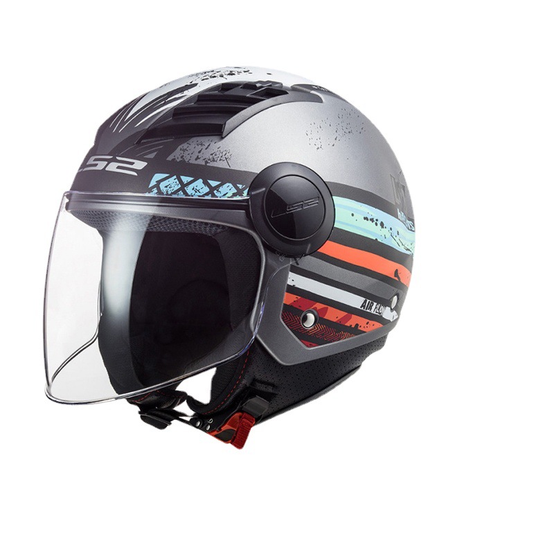 ls2摩托车半盔3c机车头盔大码电动车安全帽冬季防雾防摔男女562