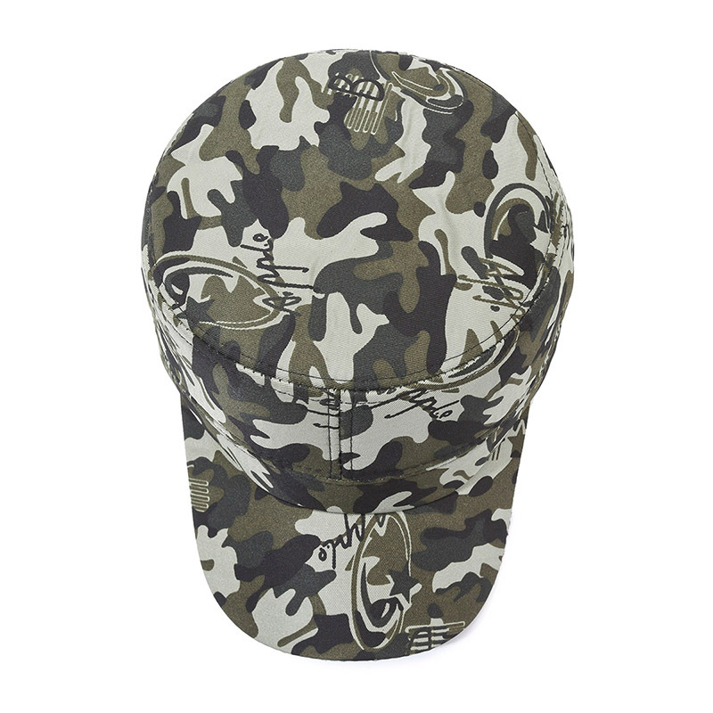 Autumn and Winter New Thickened Camouflage Flat-Top Cap Men's Wind-Proof and Cold Protection Earmuffs Hat plus Velvet Warm Ski Hat Wholesale