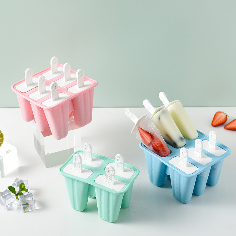 New 4 grid 6 grid silica gel ice cream ice cream mold handle 12 grid 10 grid ice cream mold cross-border for 70 details Picture
