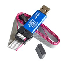 免驱动USBASP USBISP+铝壳+过流保护+红蓝灯+无64K限制