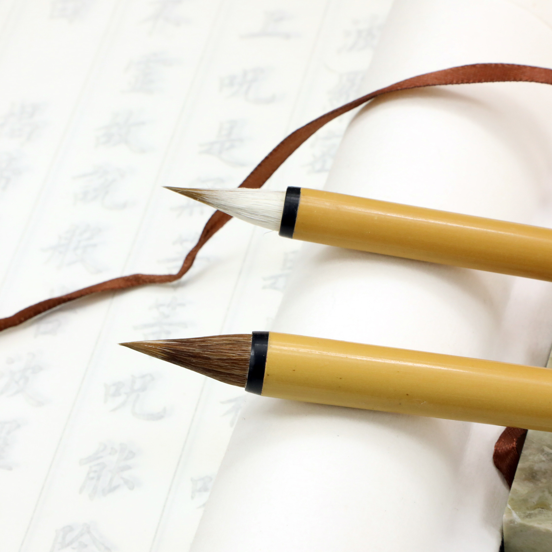 【鸡距笔】黄竹子镶口圈笔杆不缠纸鸡距笔狼毫兼毫黄竹杆-阿里巴巴