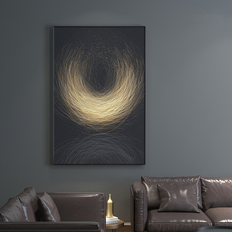 光影 现代轻奢客厅装饰画抽象线条大气沙发背景挂画大尺寸落地画