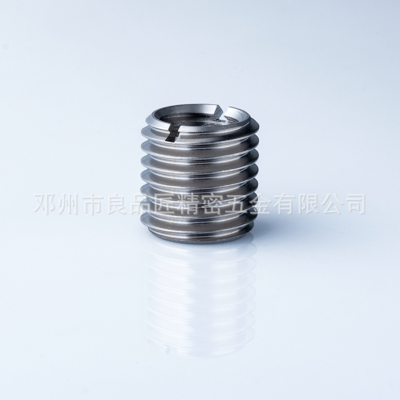 304 Stainless Steel Nut with Internal and External Tooth Slotted Wire Thread Insert Thread Conversion Sleeve Reducing Screw Set 303 Thread Insert