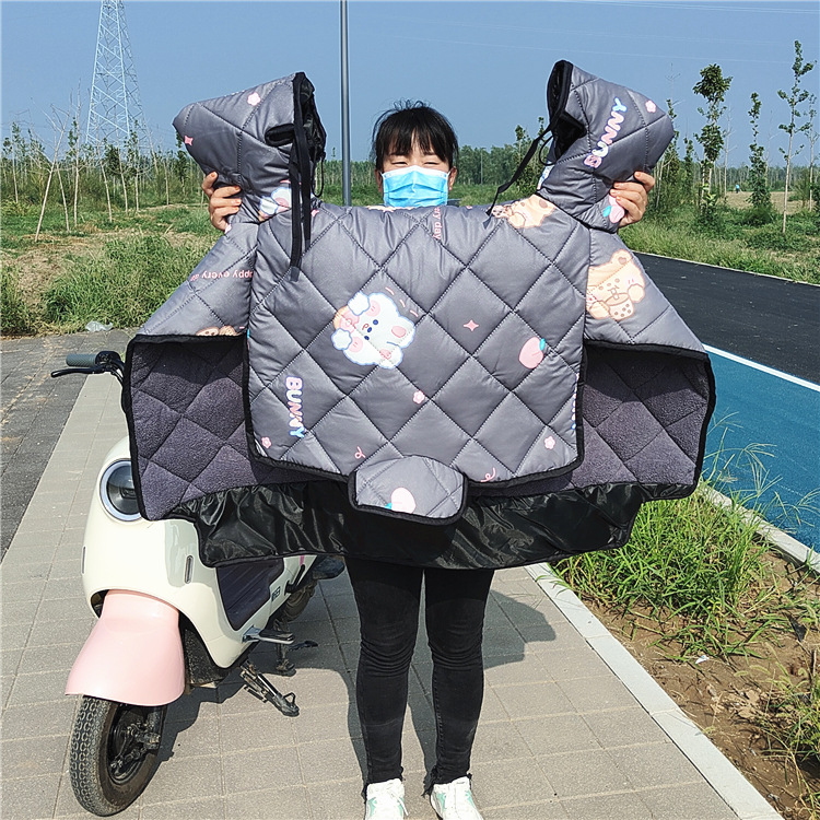 电动车挡风被冬季加绒加厚电瓶车挡风披多款加大连体冬季挡风被
