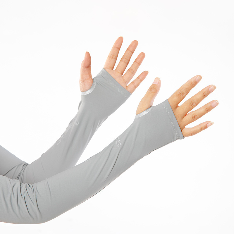 etravel/易旅夏季潮流冰袖男女通用护臂袖套开车冰丝手套露指