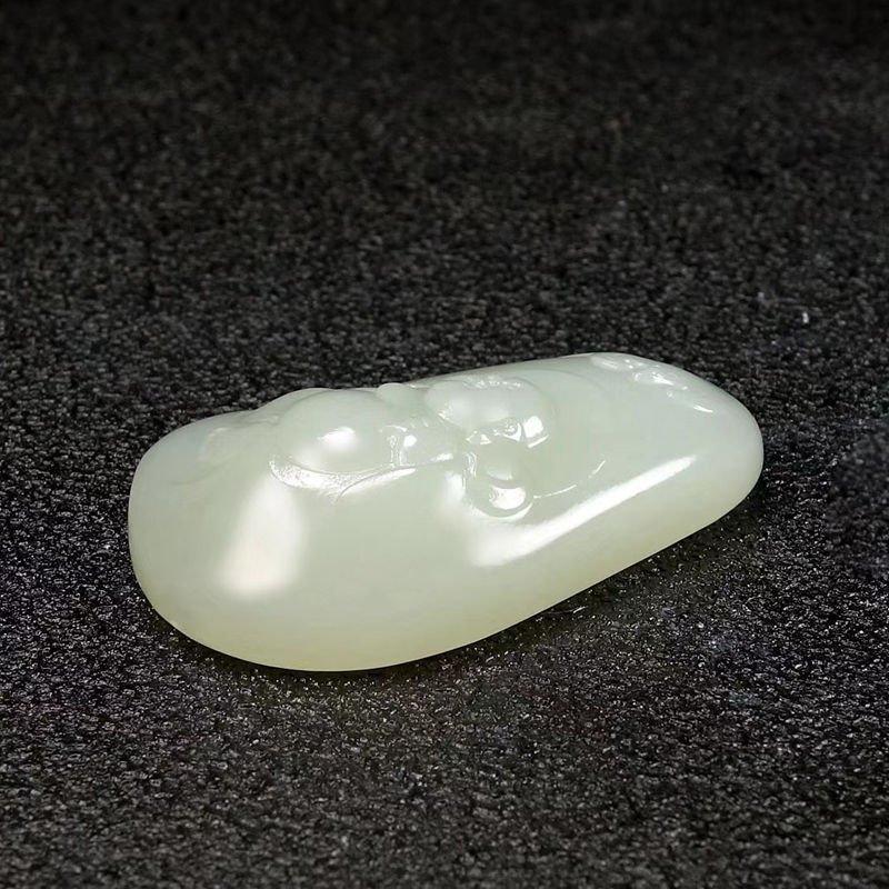 温润斋新疆和田玉青海料荔枝冻玉石笑佛挂件玉器弥勒佛吊坠玉佛公