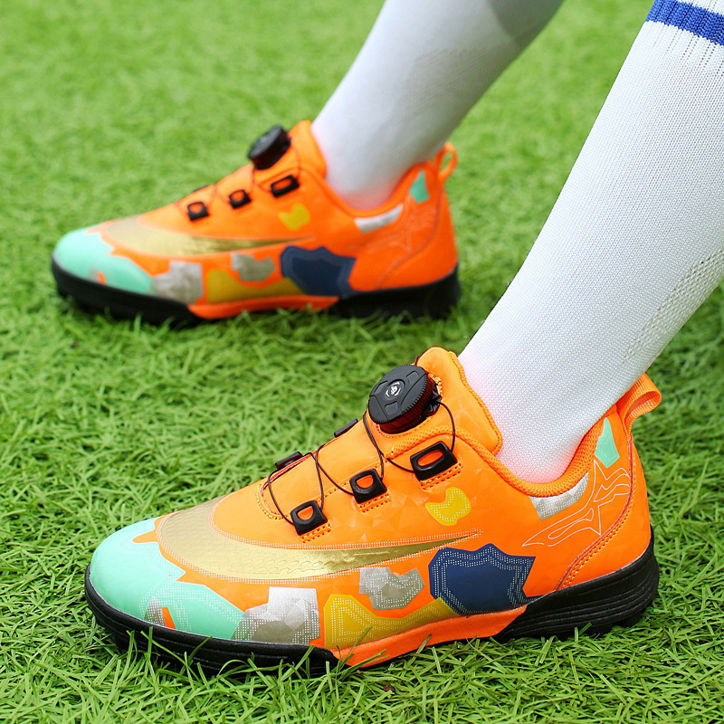旋转扣儿童足球鞋男童tf碎钉小学生比赛训练鞋女童青少年运动球鞋