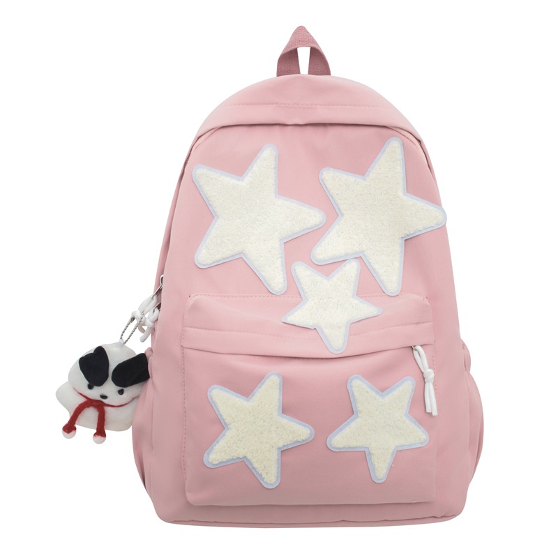 Japanese Ins Cute Girl Five-Pointed Star Backpack Large Capacity Star Tide High School Junior's Schoolbag Backpack