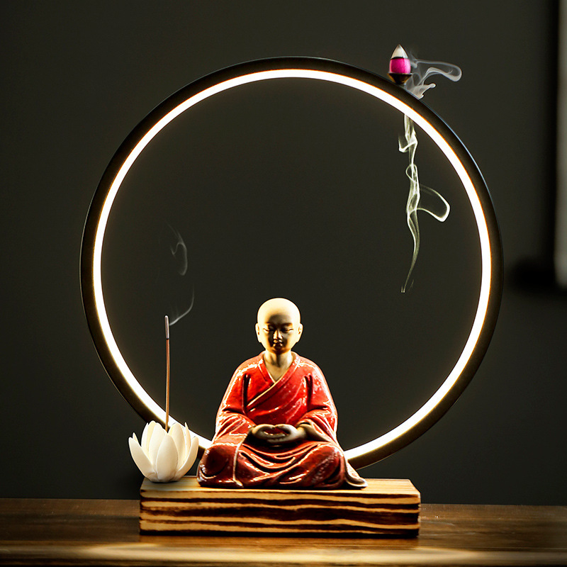 陶瓷工艺品摆件小和尚茶宠小沙弥禅意茶室玄关客厅桌面装饰品批发