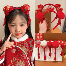 儿童新年中国风发箍喜庆红色拜年头饰创意头饰汉服配饰防滑不伤发