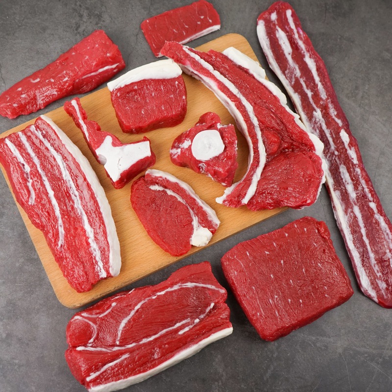 批发仿真假肉食物模型摆件 生五花肉牛肉猪肝猪心牛腱肉新鲜舌头