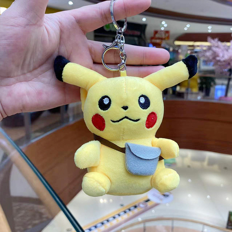 皮卡丘毛绒钥匙扣挂件可爱包包挂饰玩偶娃娃卡通毛绒玩具情侣礼物