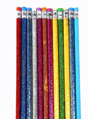 Glitter Powder Hb Pencil Cross-Border E-Commerce Hot Selling Product Flash Powder Pencil Color Rubber Head Garden Pole Hb