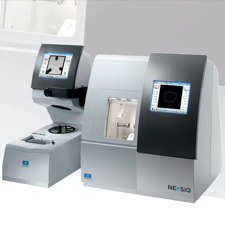 眼镜加工依视路设备无框太阳镜全自动配镜片装配蔡司装配大明凯米