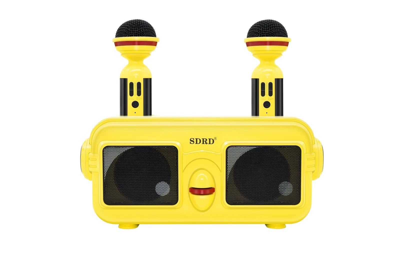 sd304新款糖果k歌机家庭ktv无线双麦克风对唱无线蓝牙音响