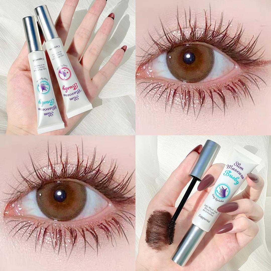 Cappuvini Small White Tube Toothpaste Tube Mascara Waterproof Long Curling Not Easy to Smudge Lengthened Long-Lasting Natural