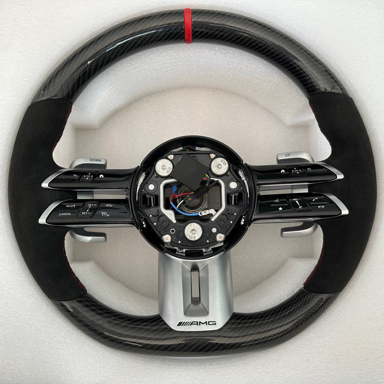 适用于奔驰a180lc200le300glc260gla200 改蜻蜓新amg碳纤方向盘