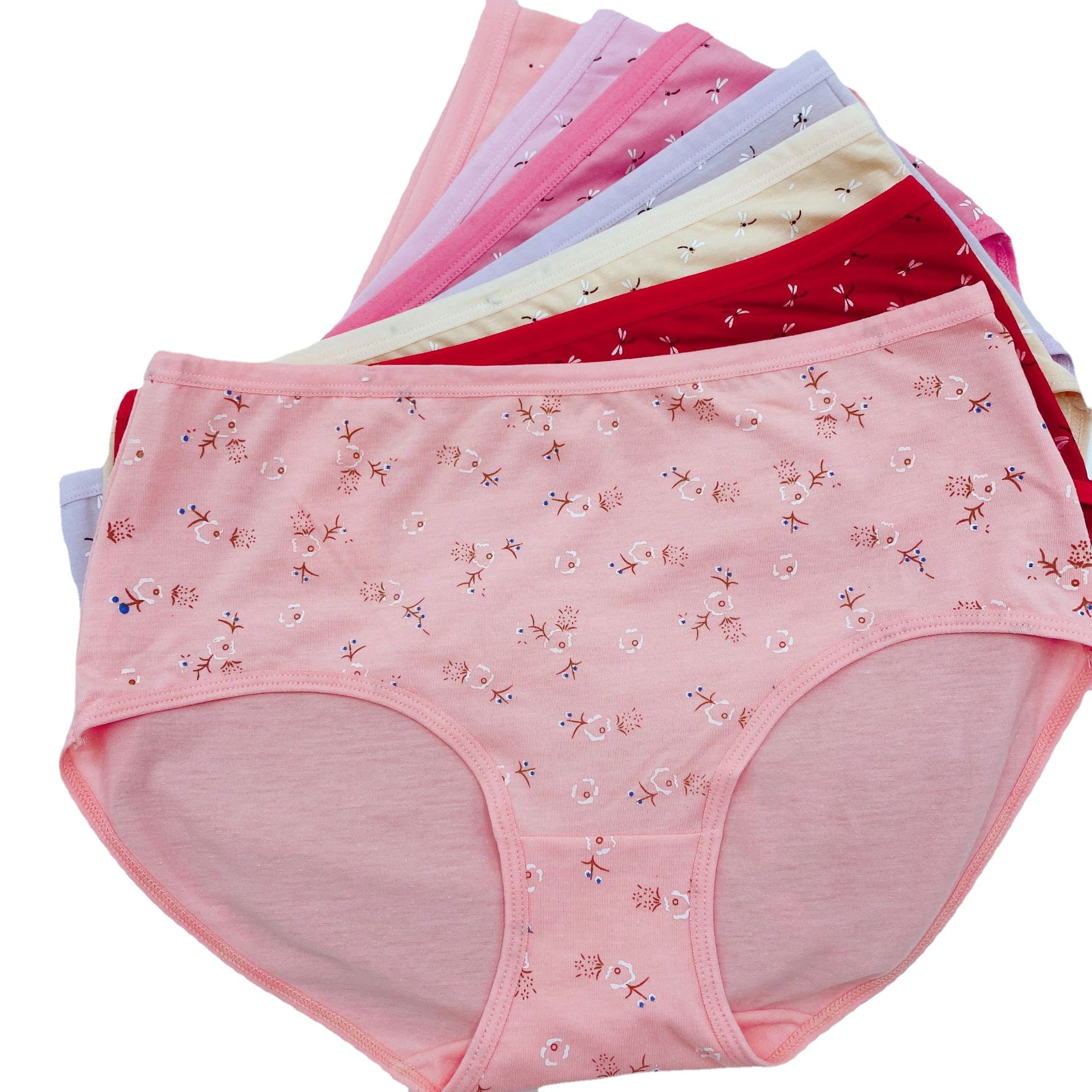 妈妈内裤 中老年内裤女全棉老人大码加肥加大三角裤高腰特价短裤