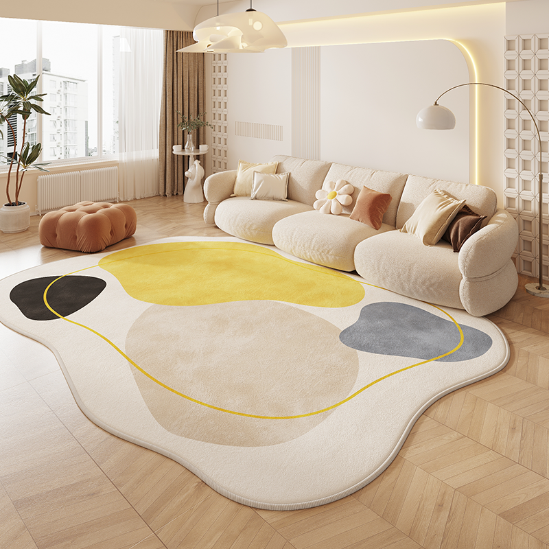 奶油风仿羊绒地毯高级感客厅地毯全铺大面积沙发茶几毯天津地毯