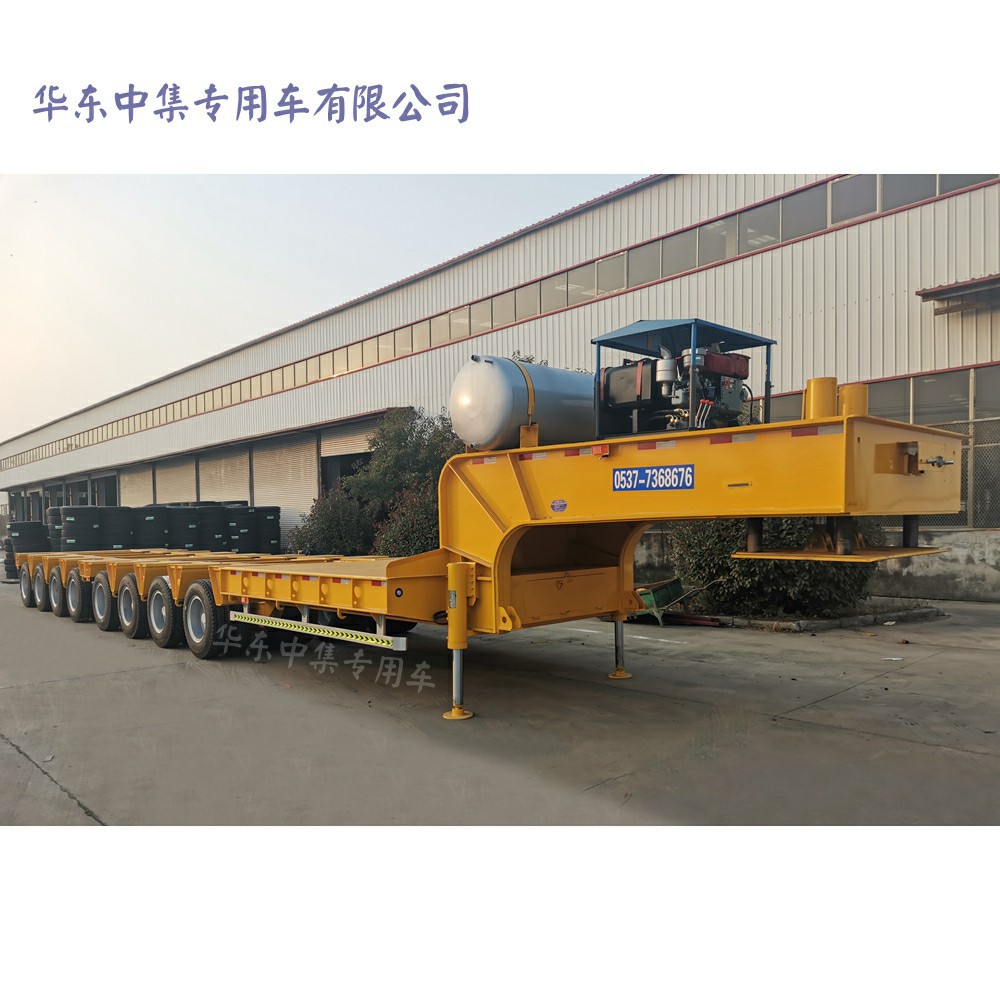 150吨多轴线拼接板车 四加四|六加三拼接式液压提升转向轴轴线车